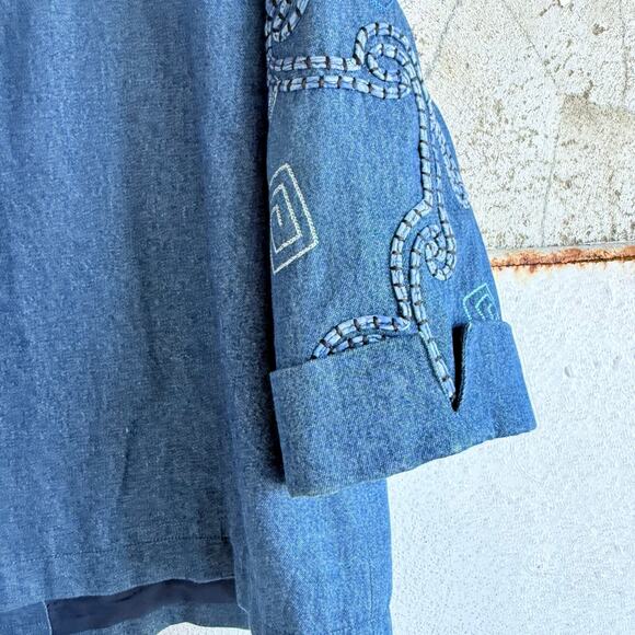 Vintage Embroidered Denim Jacket Boho Western Floral Women’s XL Drapers & Damons - Picture 8 of 8